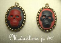 Medaillon small black red 2x